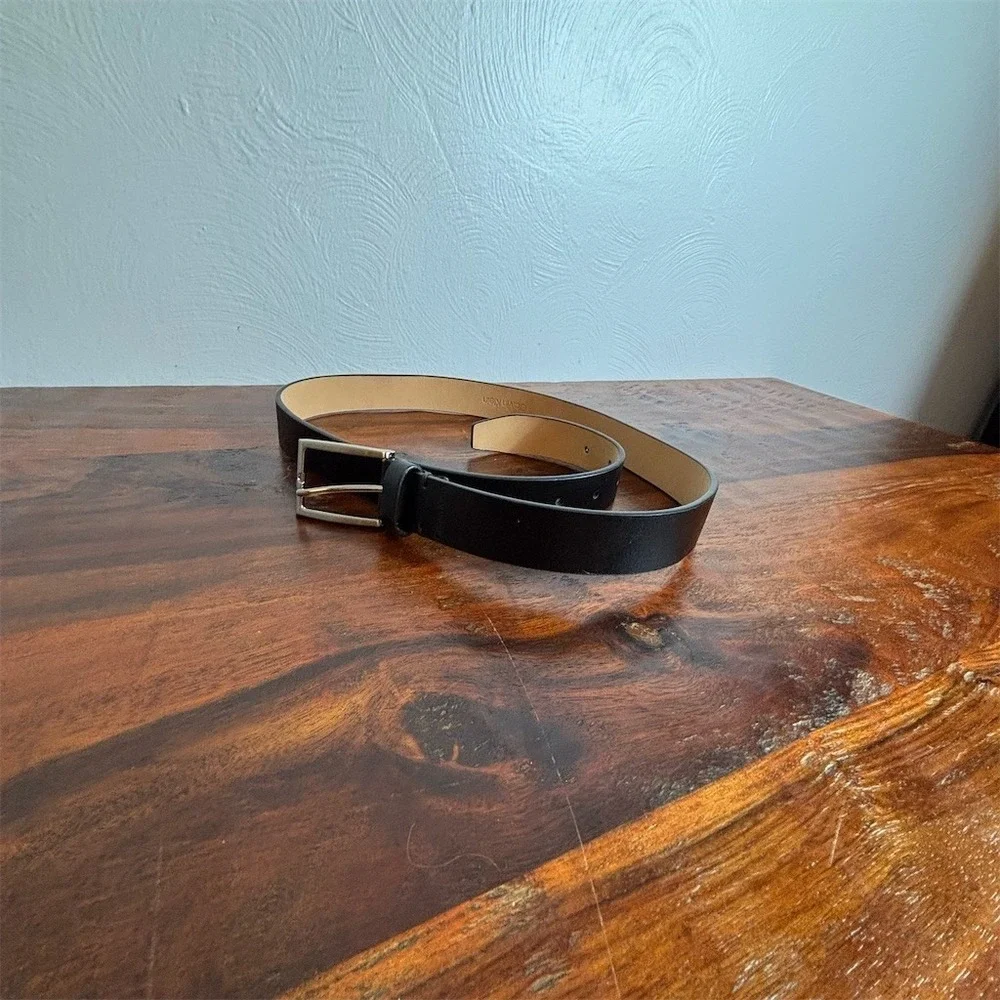 Calvin Klein‎ Men's Belt Size M Black Solid Dress Casual Silver Buckle